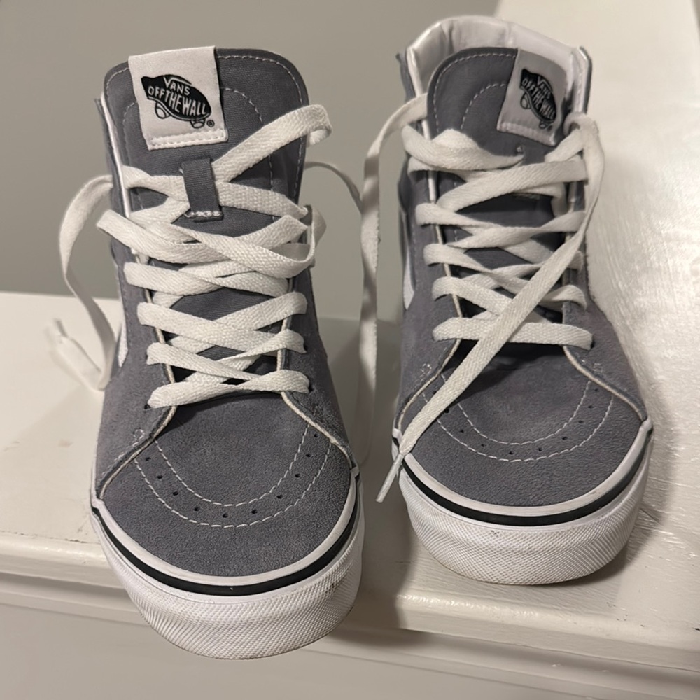 Vans Gray and White High-Top Sneakers